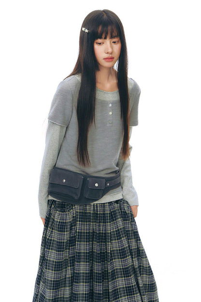 コントラストカラーレイヤートップス