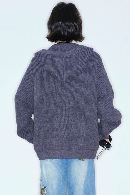 Gravity Knitted Hooded Jacket