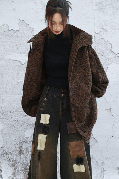 Popcorn lantern sleeve jacket