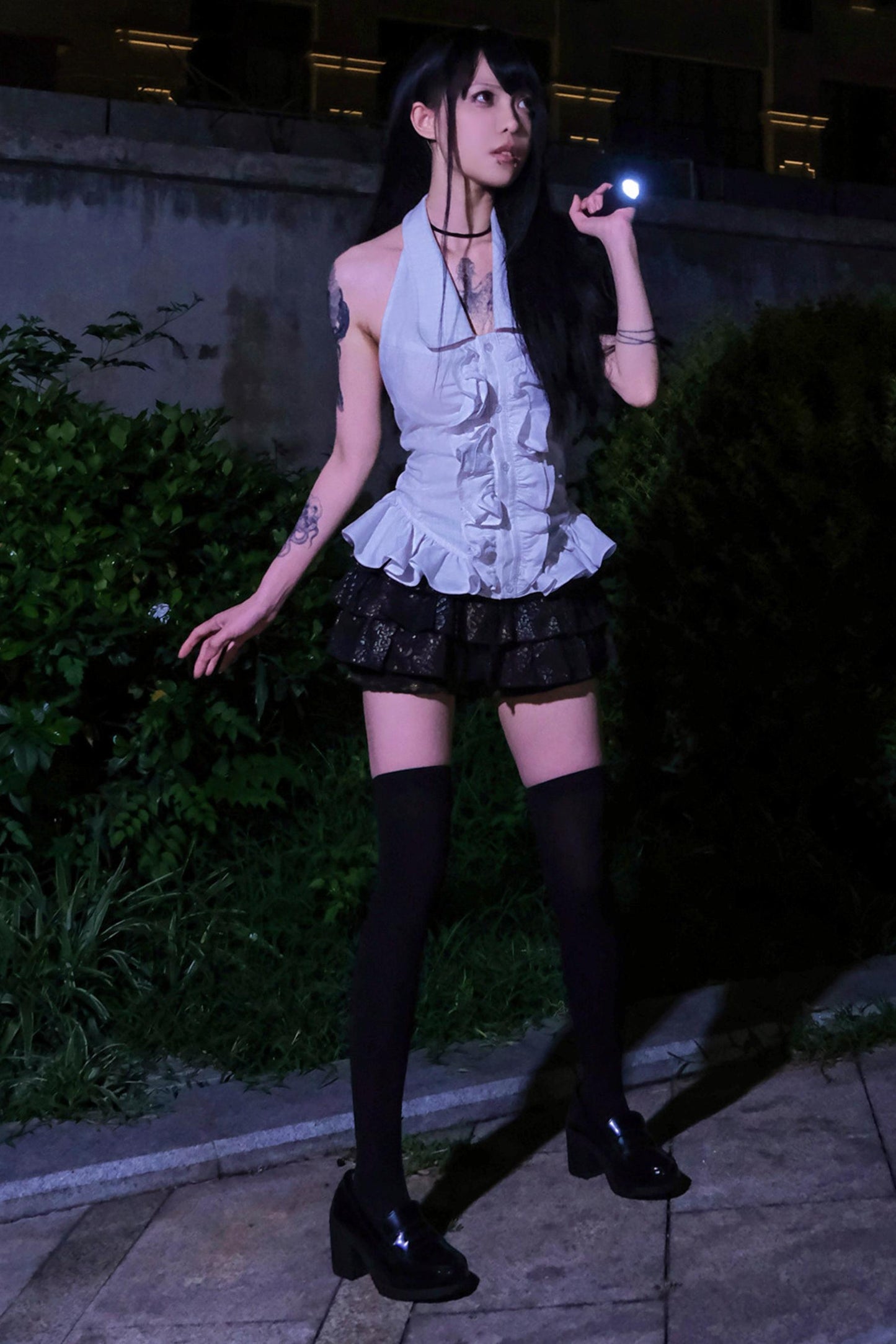 Gothic-Maid-Halter-Oberteil