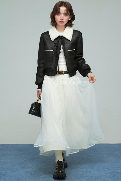 ムーンライトレースプリーツスカート　