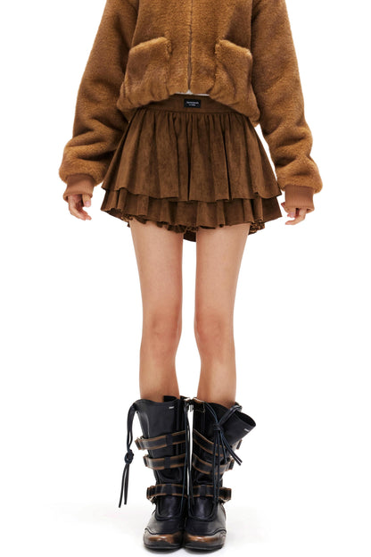 スエードラッフルドスカート