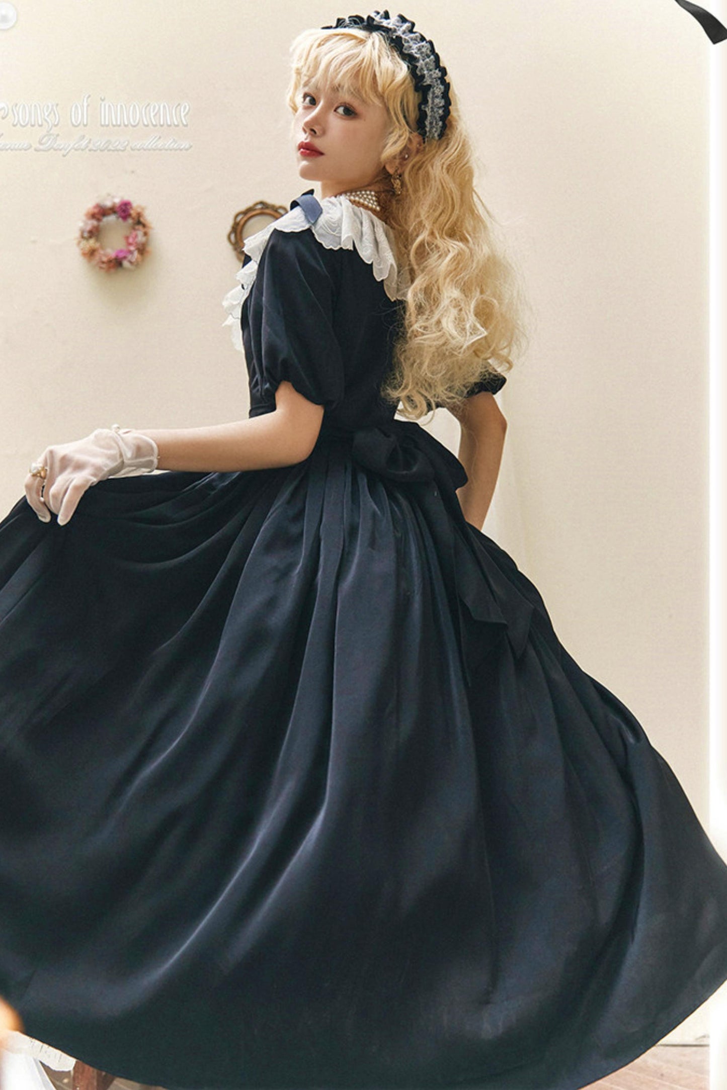 Robe Lolita de Servante avec Dentelle et Rubans