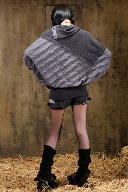 Stacked Collar Batwing Top