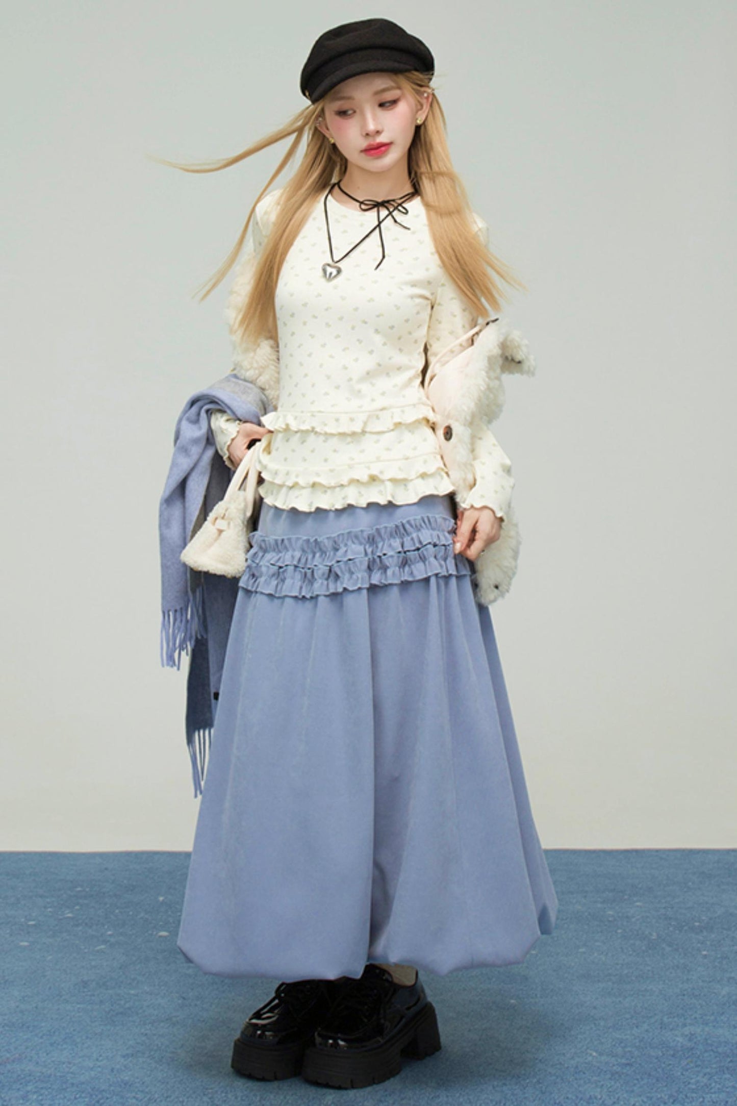 スウィートハートラッフルドバッドスカート