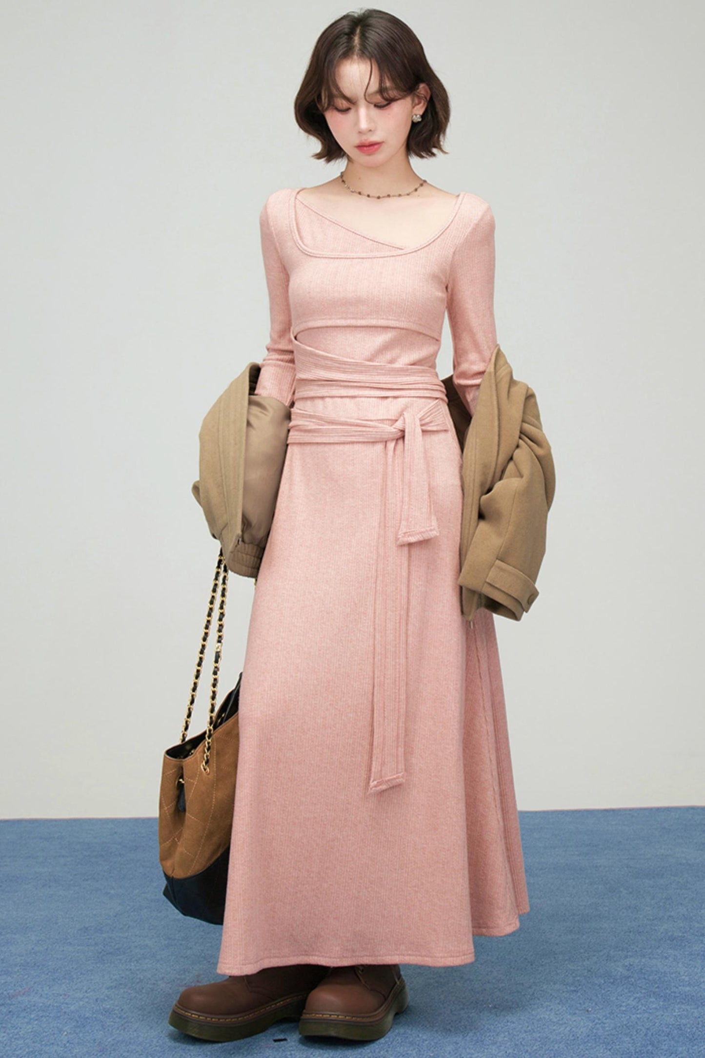 スイートロングニットドレス