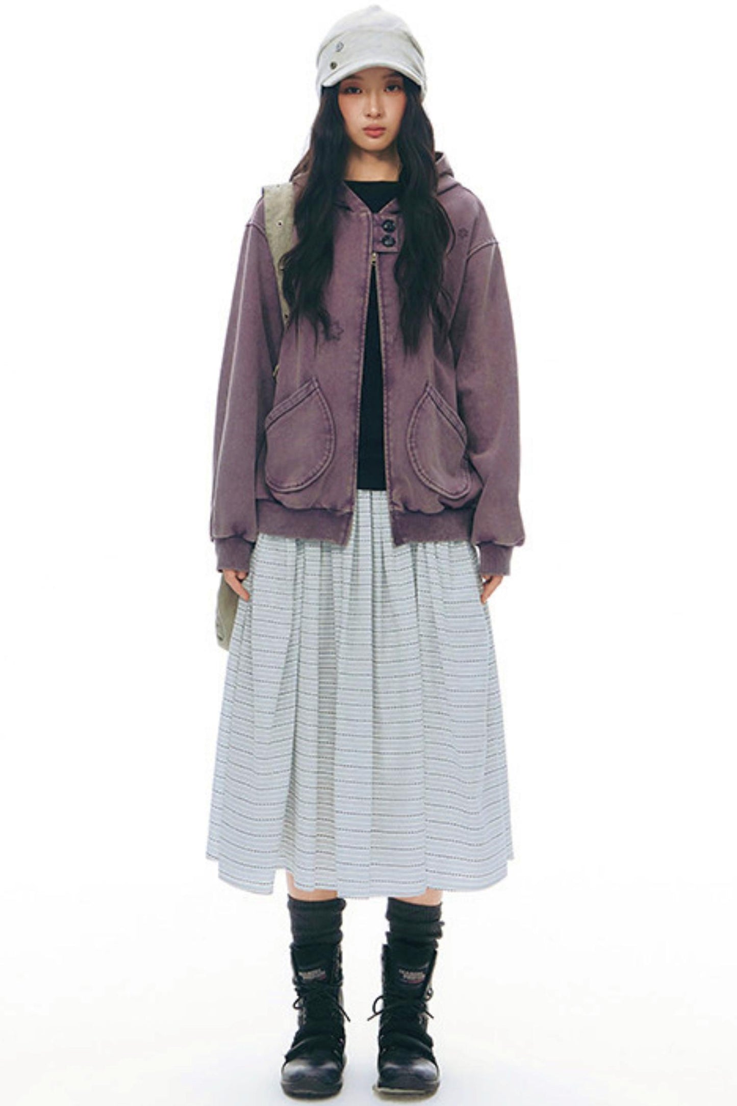 チェックレトロミディスカート