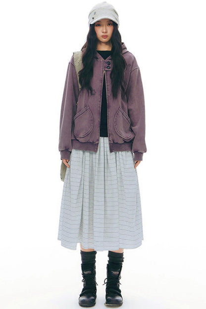 チェックレトロミディスカート