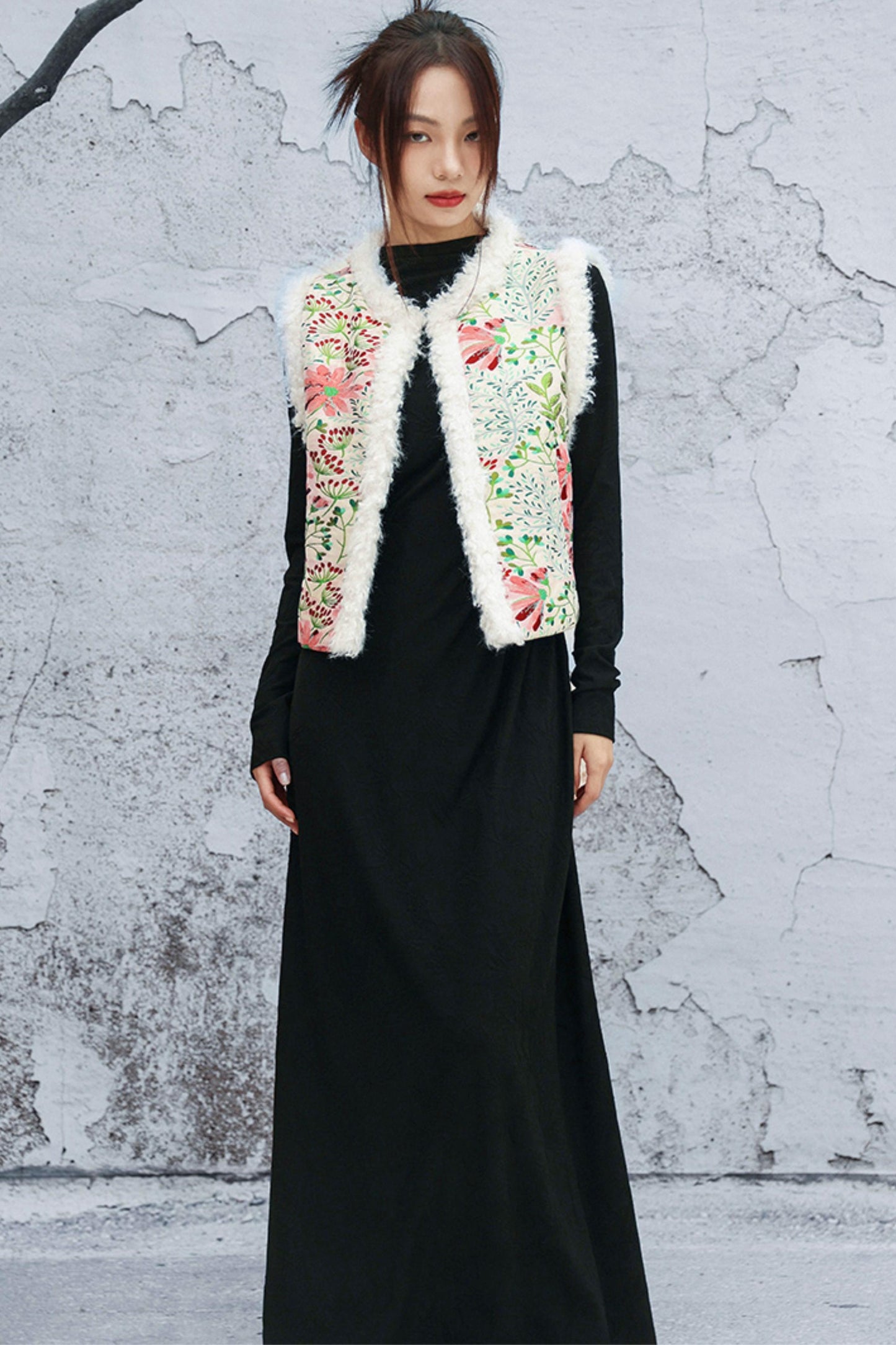 ブラックニットモードドレス