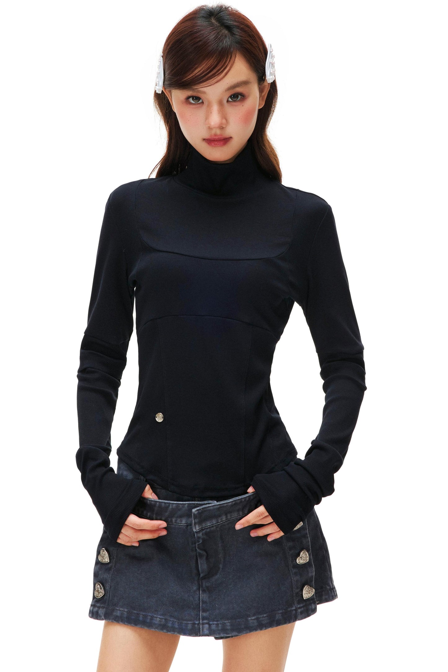 Slim Basic Turtleneck Top