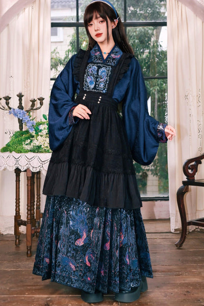 金色梭织汉服衬衫