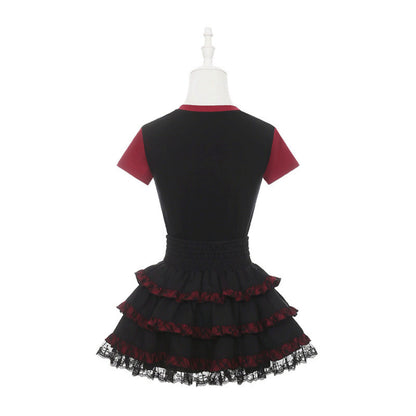 [Pre-Order] Subculture Dark Kawaii Punk T-Shirt + Skirt