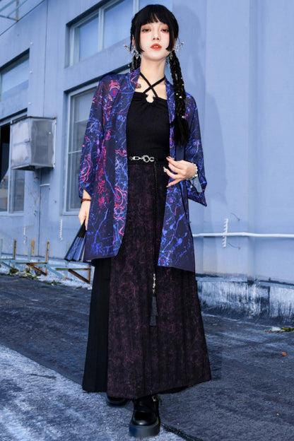 黑色纹理吊带背心