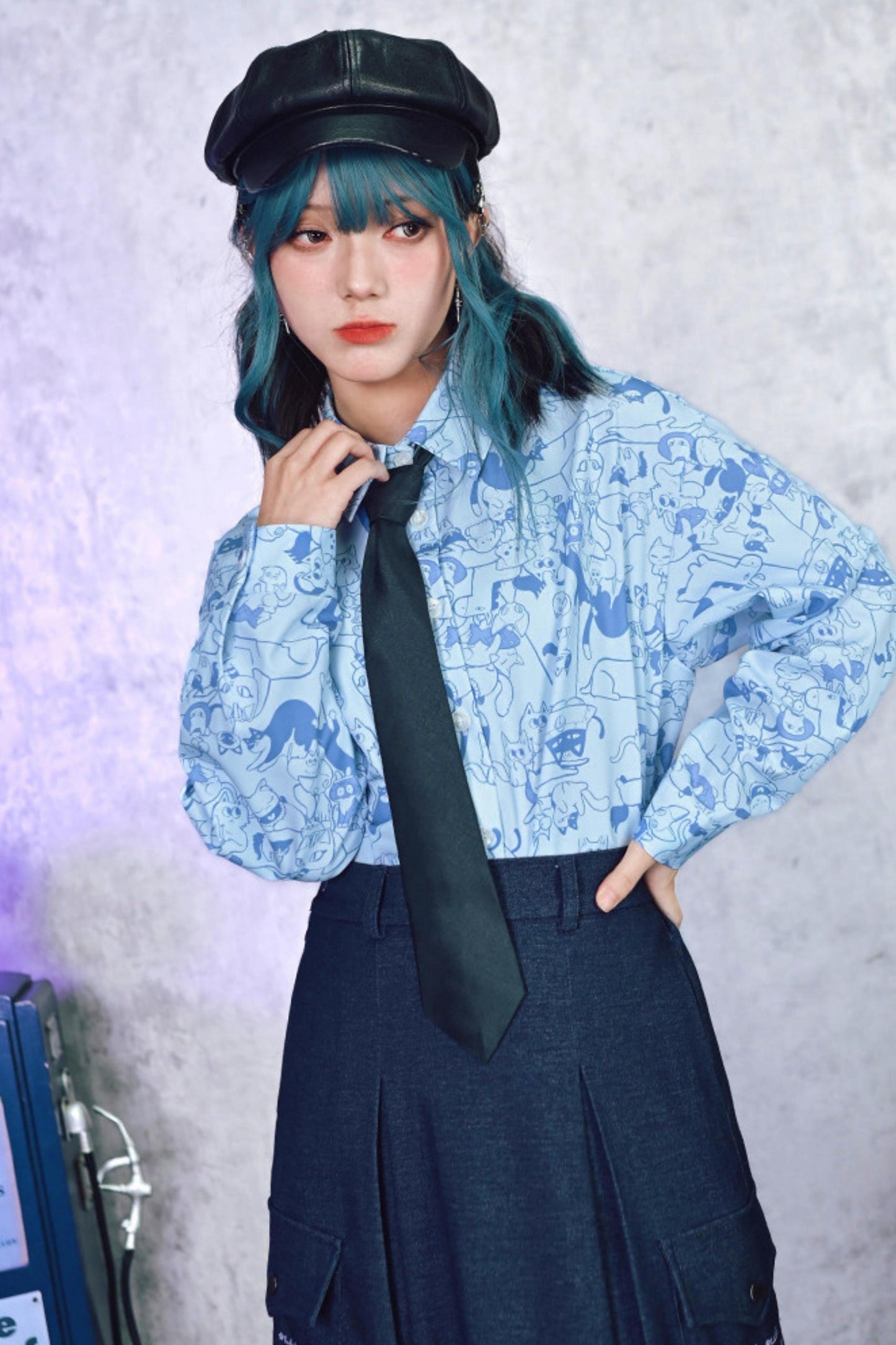 Stellar Meow Full Print Blouse