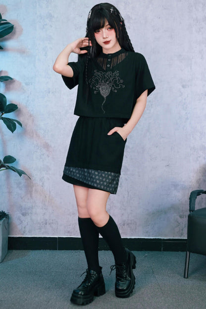 深海刺繍ダークドールセットアップ