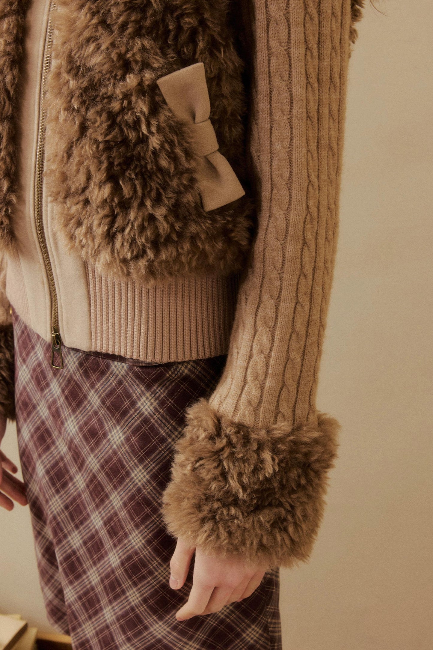 Cat Ear Fur Knit Jacket