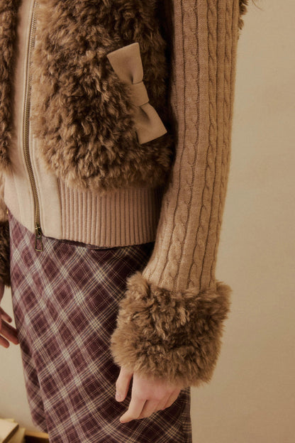 Cat Ear Fur Knit Jacket