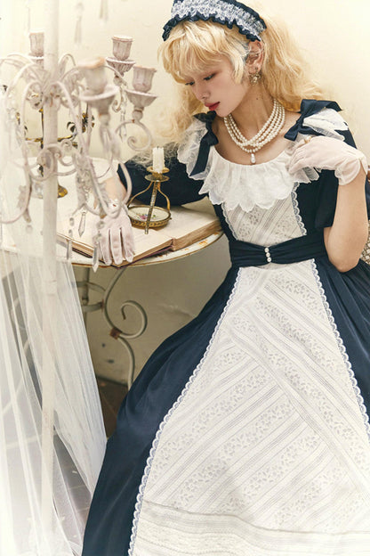 Robe Lolita de Servante avec Dentelle et Rubans