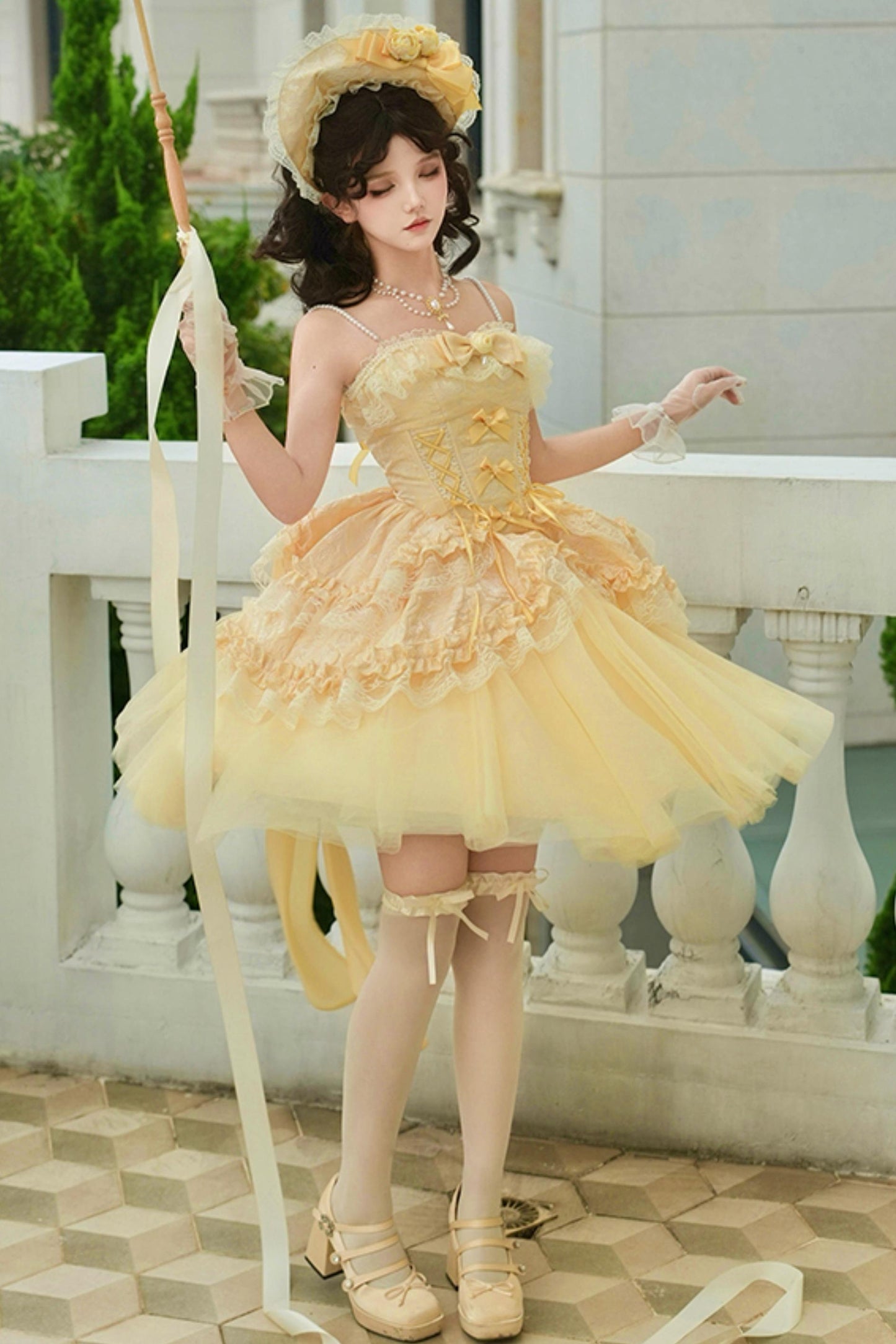 Flower Sweet Mesh Corset Lolita Setup