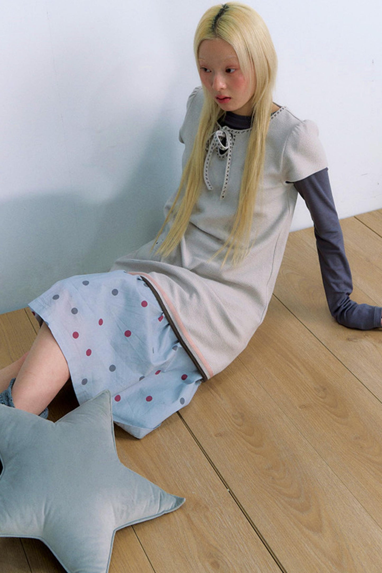 Retro Polka Dot Midi Skirt