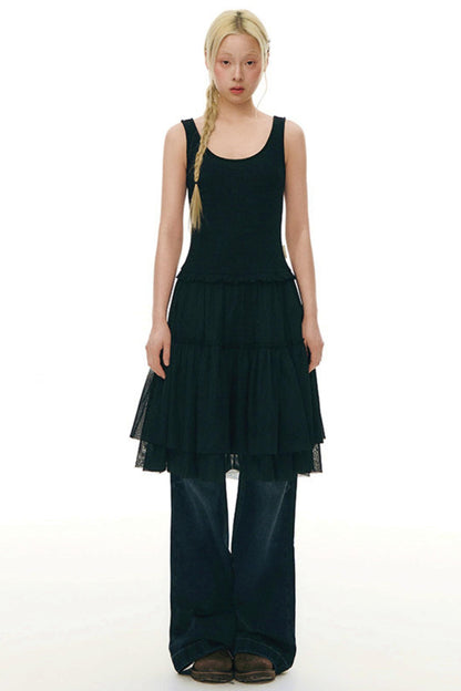 Robe chasuble en tulle Y2K