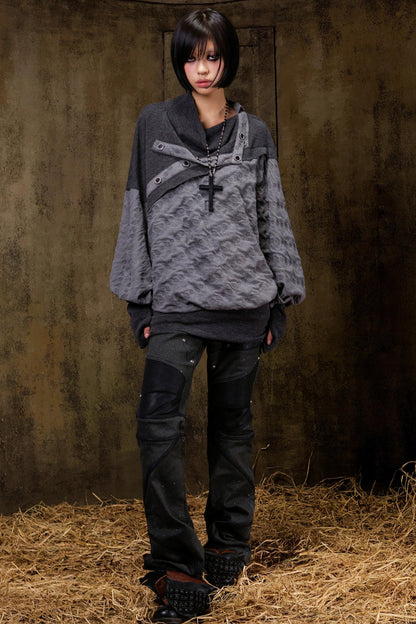 Stacked Collar Batwing Top