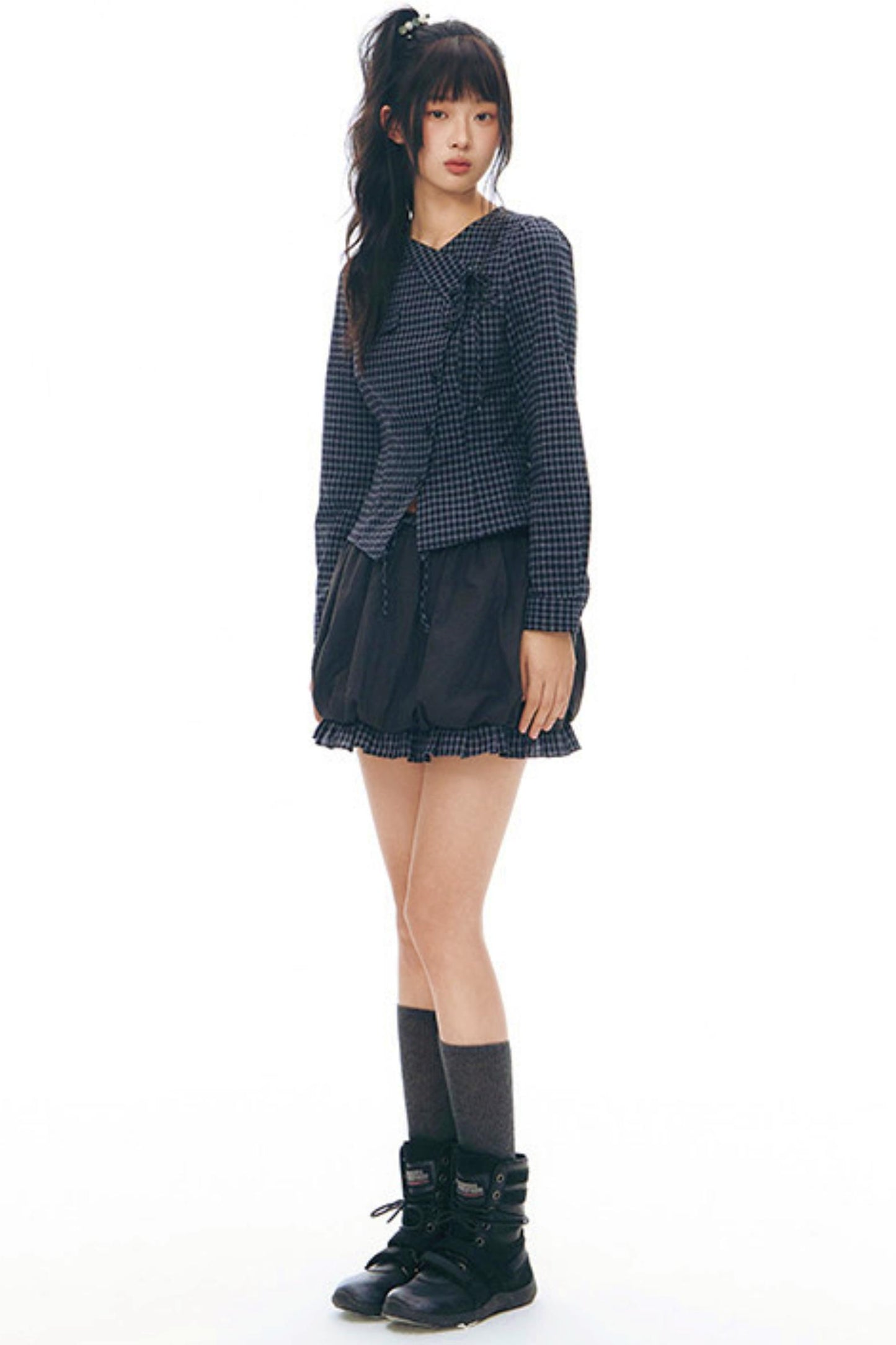 フラワーバッドスプライスドスカート