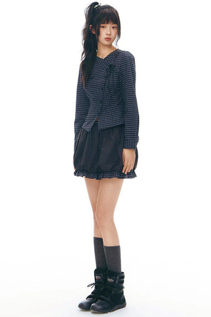 フラワーバッドスプライスドスカート