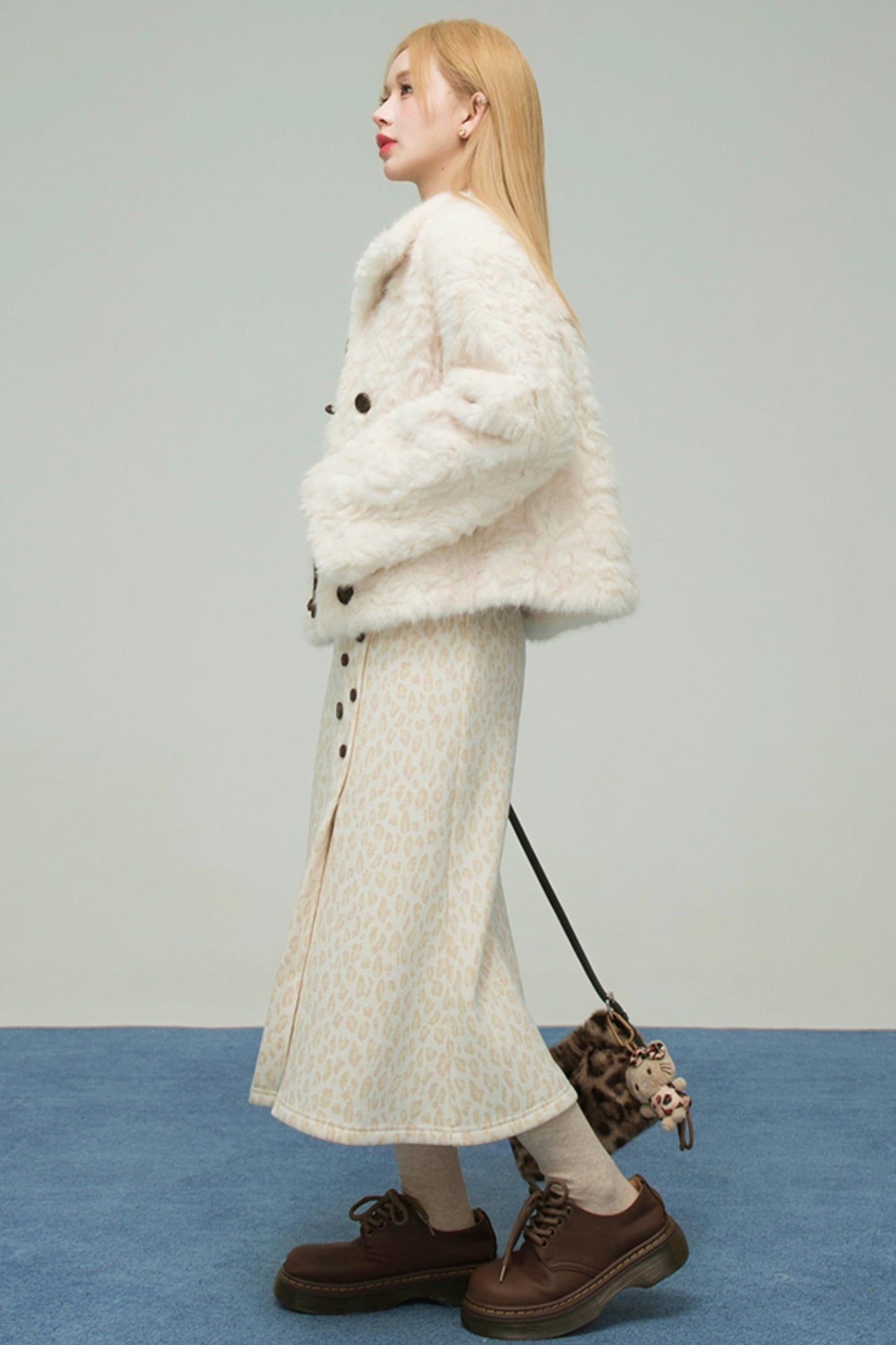 レオパードスウィートハートニットスカート