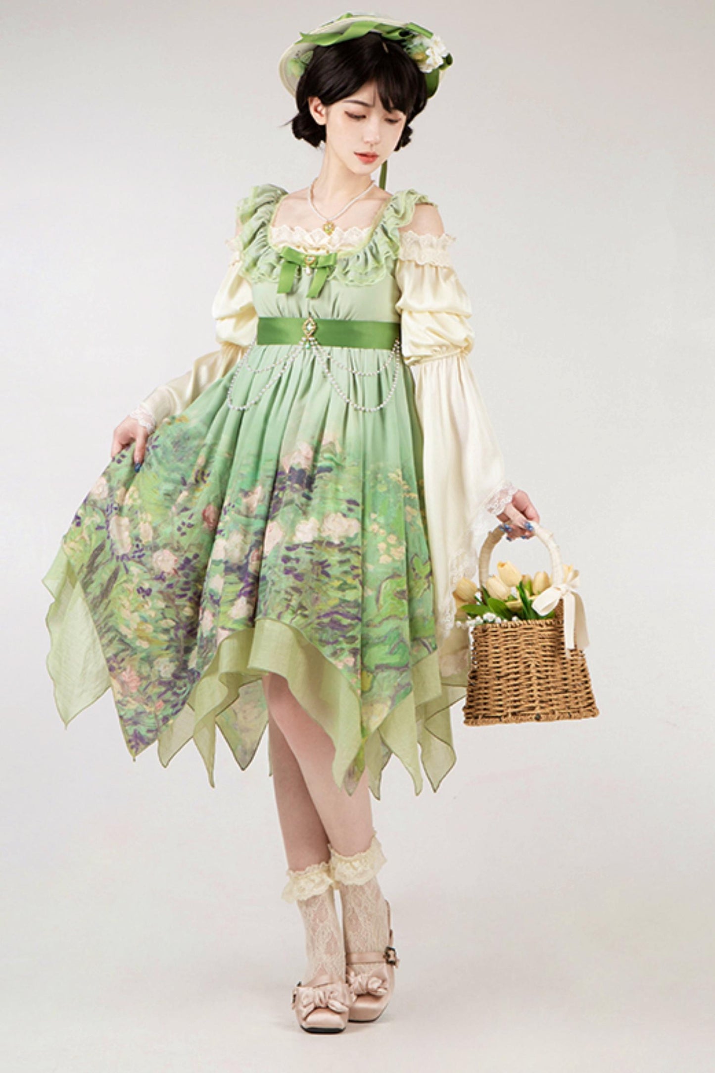 クラシックシフォンローズドレスセットアップ