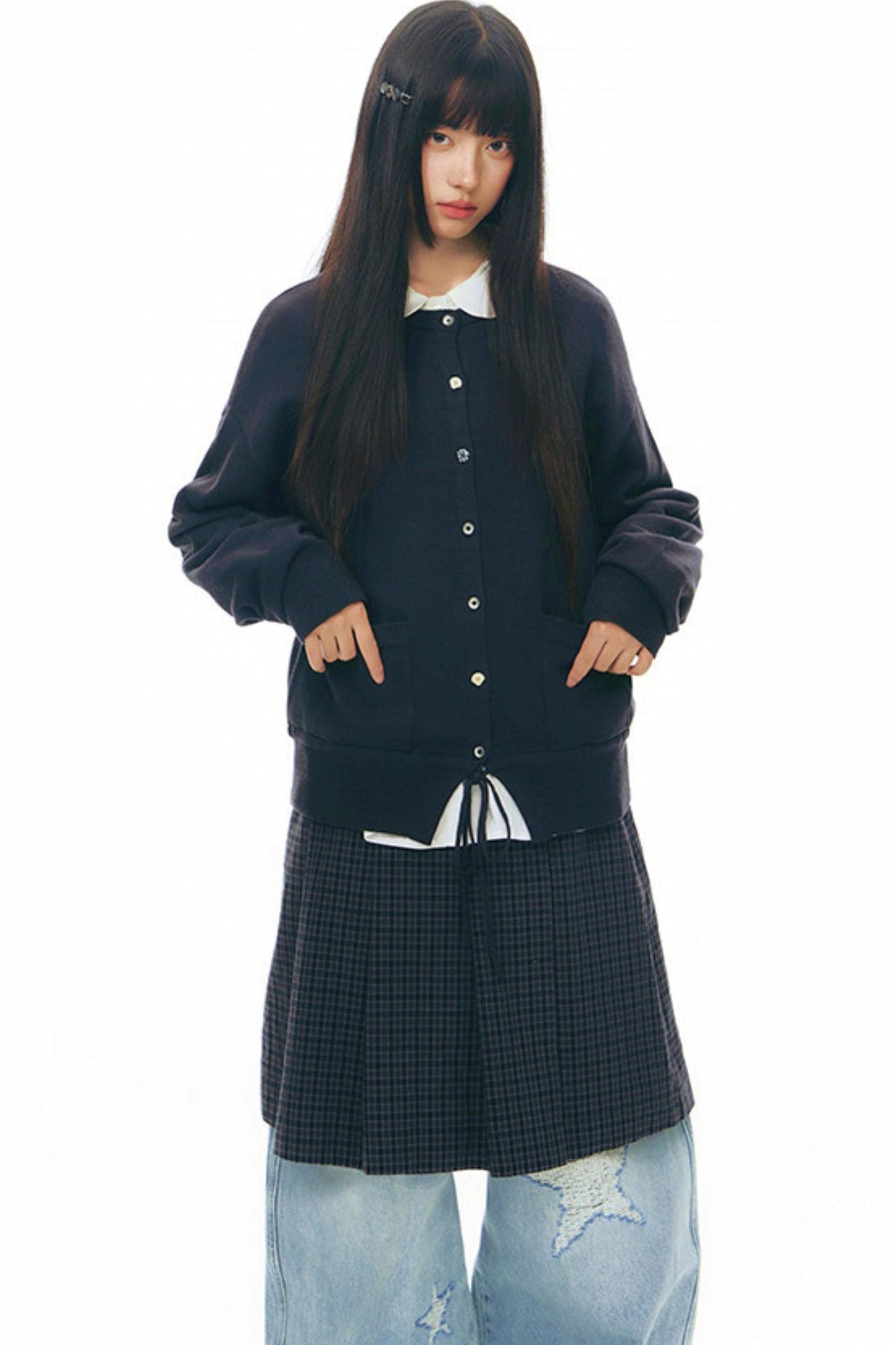 Cardigan in maglia con coulisse