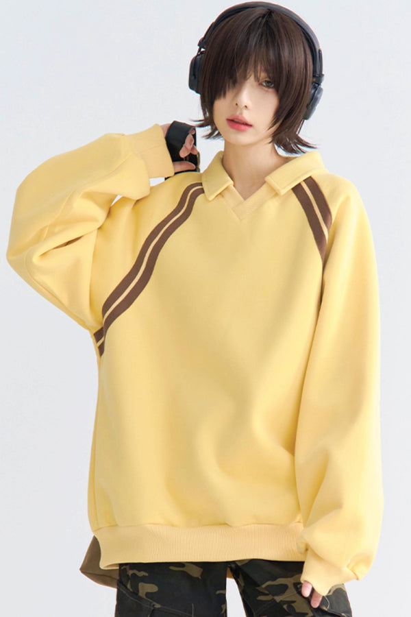 Relaxed Stripe Insert Sleeve Top