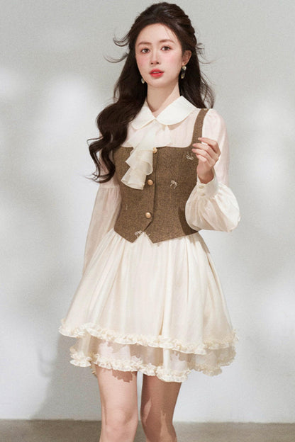 프렌치 니치 포트 투 피스 드레스