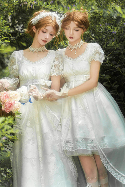 ホワイティトップス＋ストラップロリータドレス＋ヘアアクセサリー