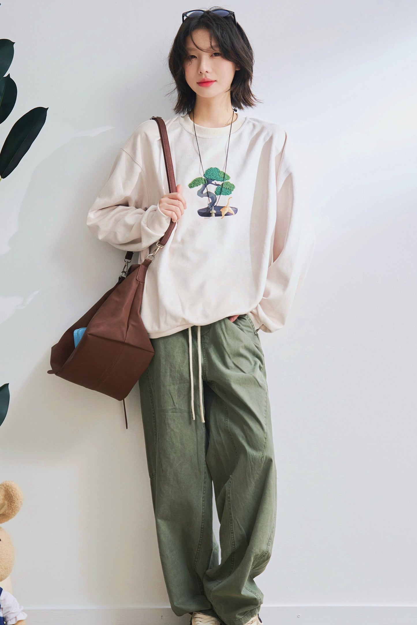 ボンサイクルーネックロングスリーブTシャツ