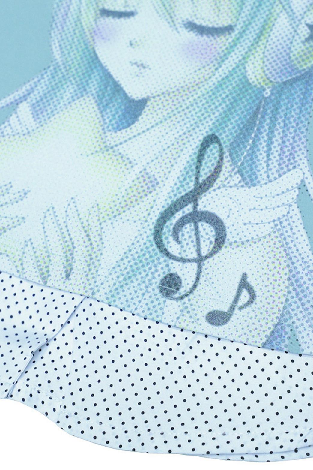 Haut imprimé fille aux ondes radio