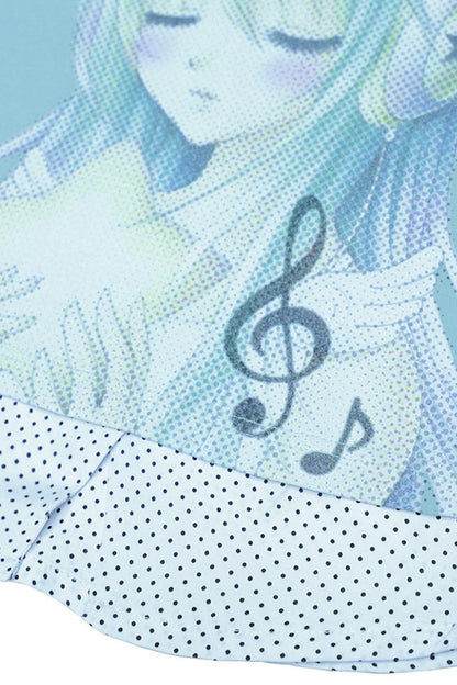 Haut imprimé fille aux ondes radio