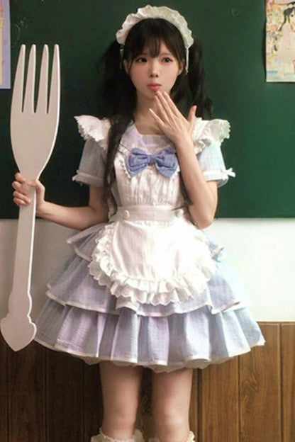 Klassisches maritimes Dienstmädchen-Lolita-Kleid + Accessoires