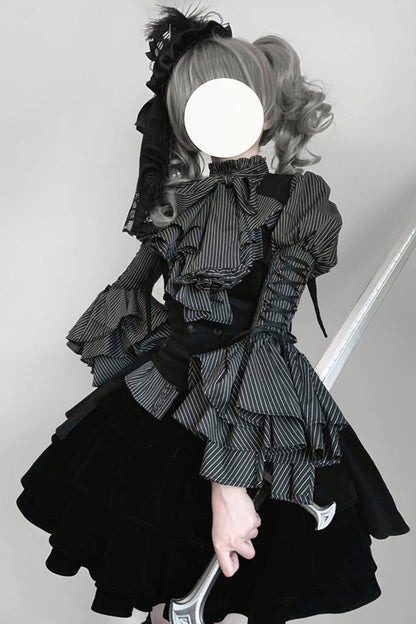 Princess Sleeve Gothic Striped Lolita Blouse
