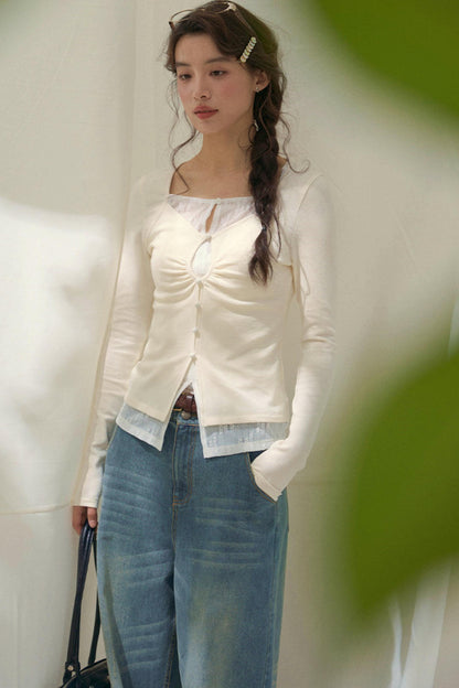 Seashell Lace Layered Top