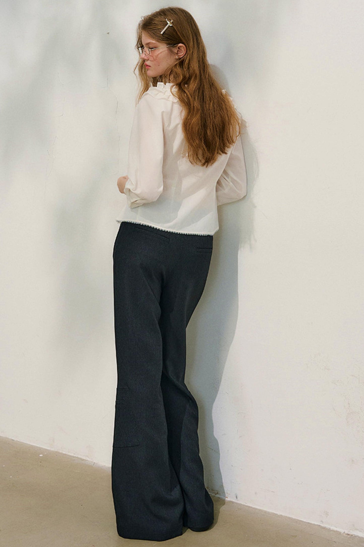 러브 프릴 레이스 블라우스