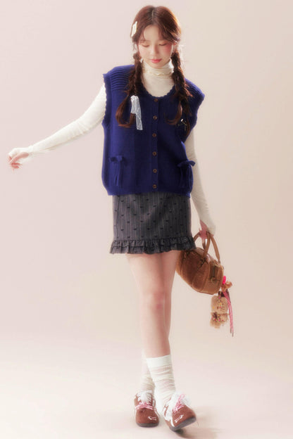 ムーンライトソングリボンニットベスト