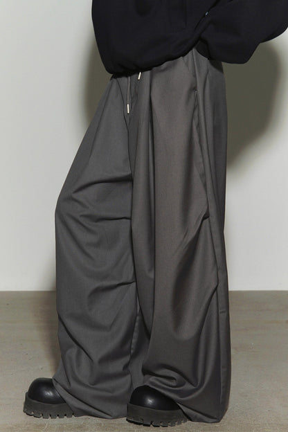 重力高腰阔腿裤