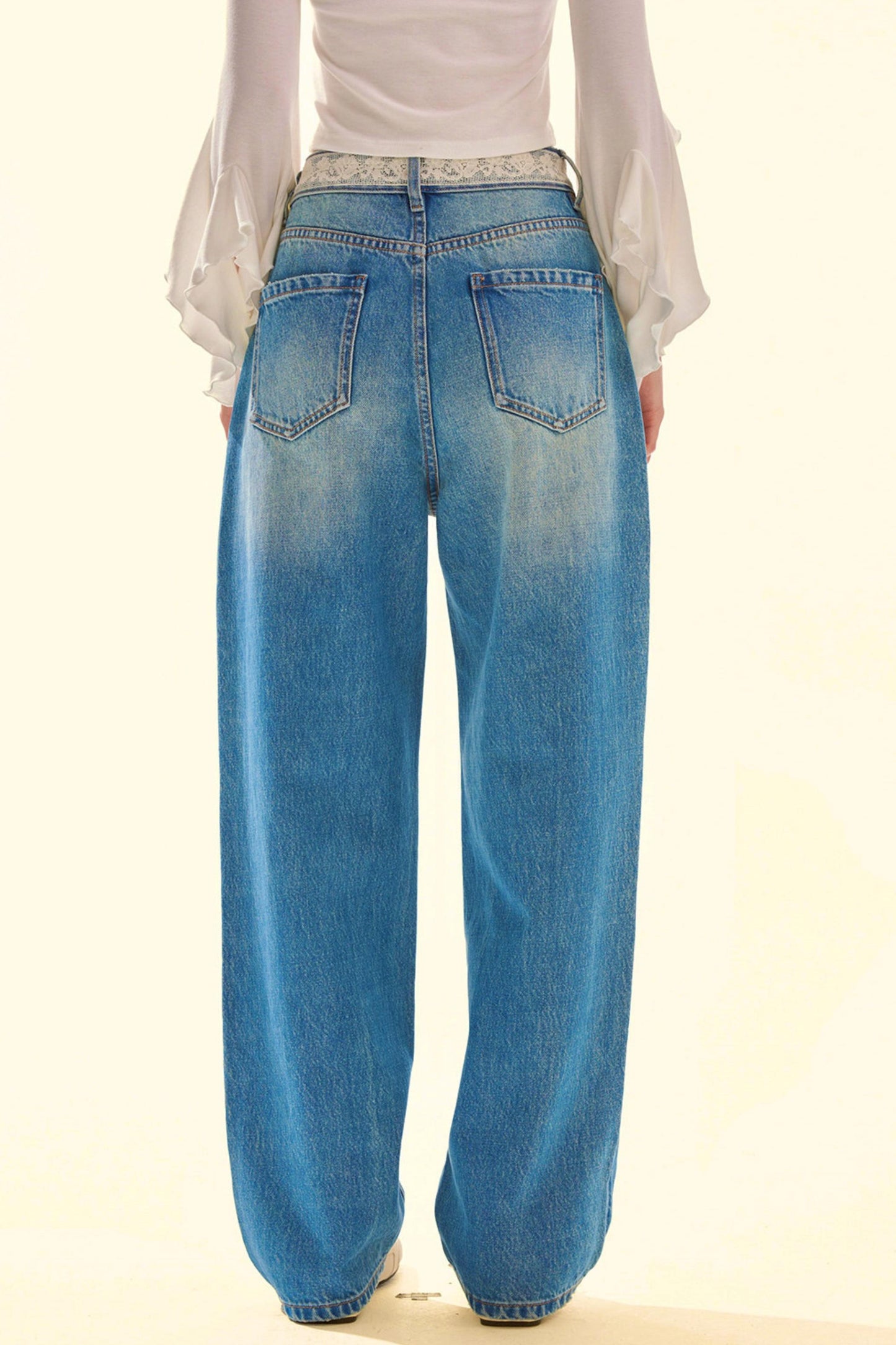 Spitzen-Vintage-Jeansstoff
