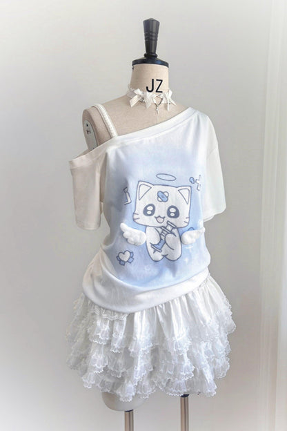 【天使界隈】エンジェルナースキャットTシャツ