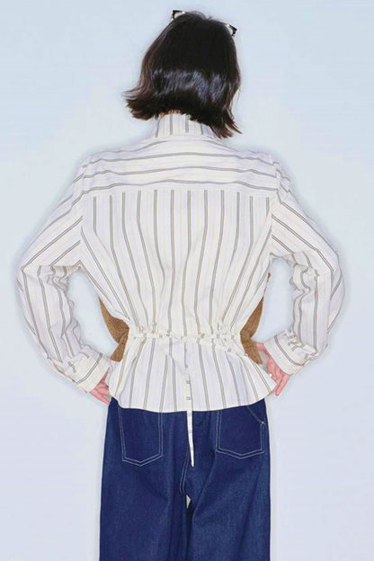 Fake Two-Piece Printed Blouse