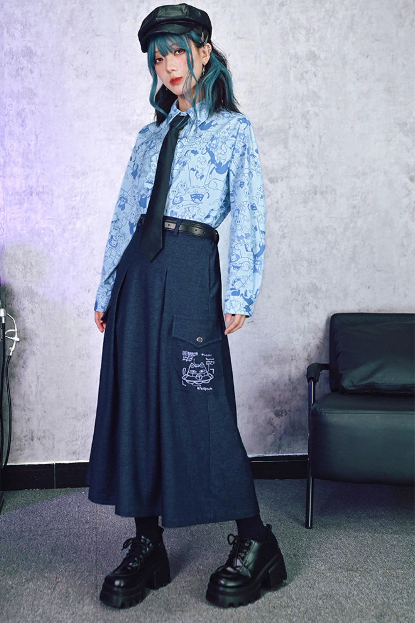 Stellar Meow Full Print Blouse