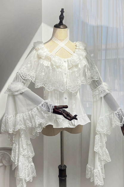 Decadent Gothic Lace Princess-Sleeve Top