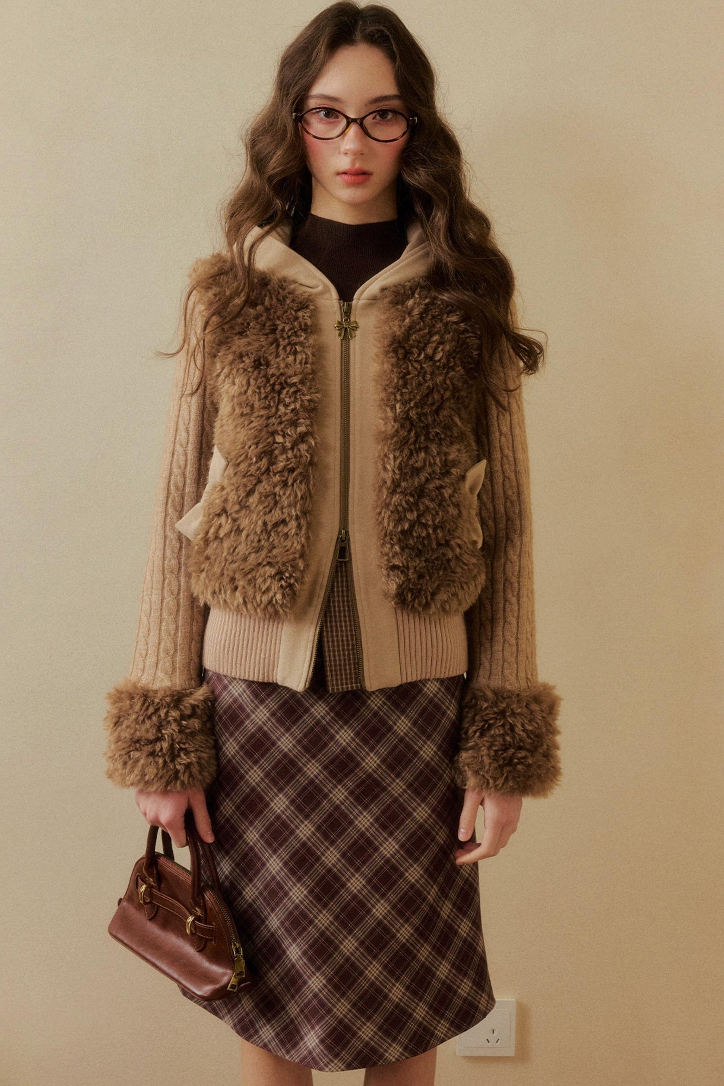 Cat Ear Fur Knit Jacket