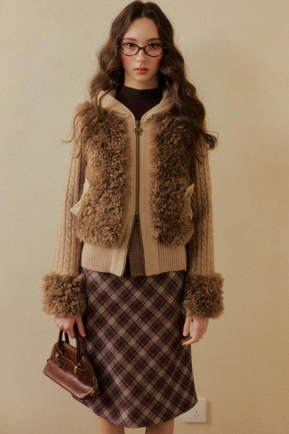 Cat Ear Fur Knit Jacket